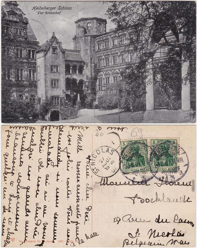 Heidelberg der schloßhof - der,