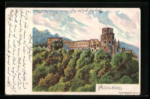 Lithographie heidelberg blick - lithographie,