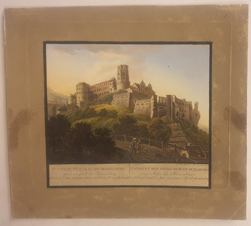 Heidelberg schloss colorierter - heidelberg,