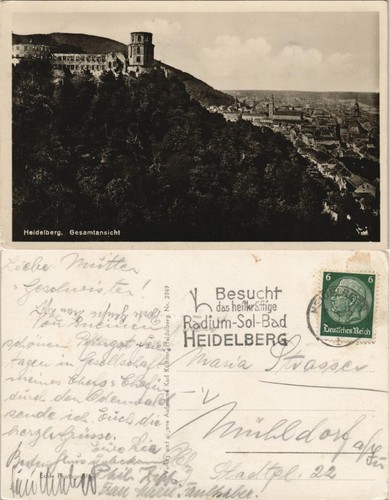Ansichtskarte heidelberg - ansichtskarte,