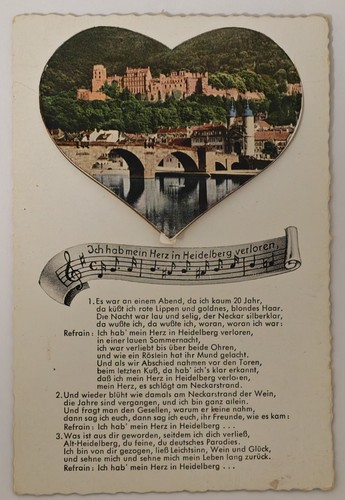 Heidelberg ziehkarte c1950 - heidelberg,
