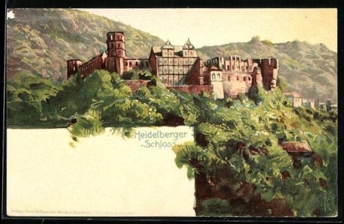Lithographie totalansicht vom - lithographie,