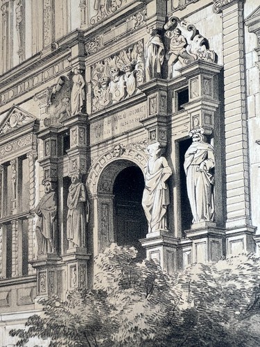 Antike lithographie schloss - lithographie,